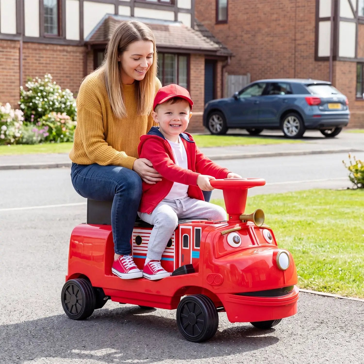 12V Kids Ride-On Train 3-Seater with Detachable Carriage by DirectDeals