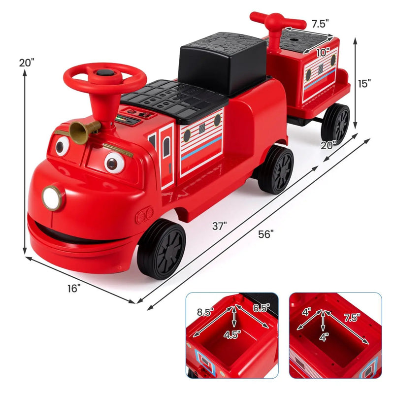 12V Kids Ride-On Train 3-Seater with Detachable Carriage by DirectDeals