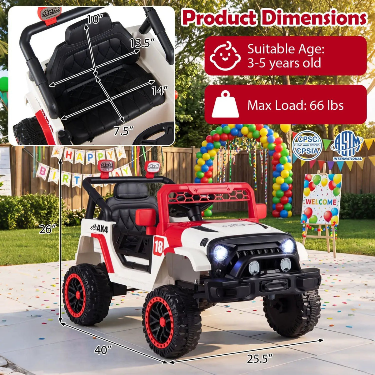 12V Kids Ride On Truck with Remote Control and 3 Speeds by DirectDeals
