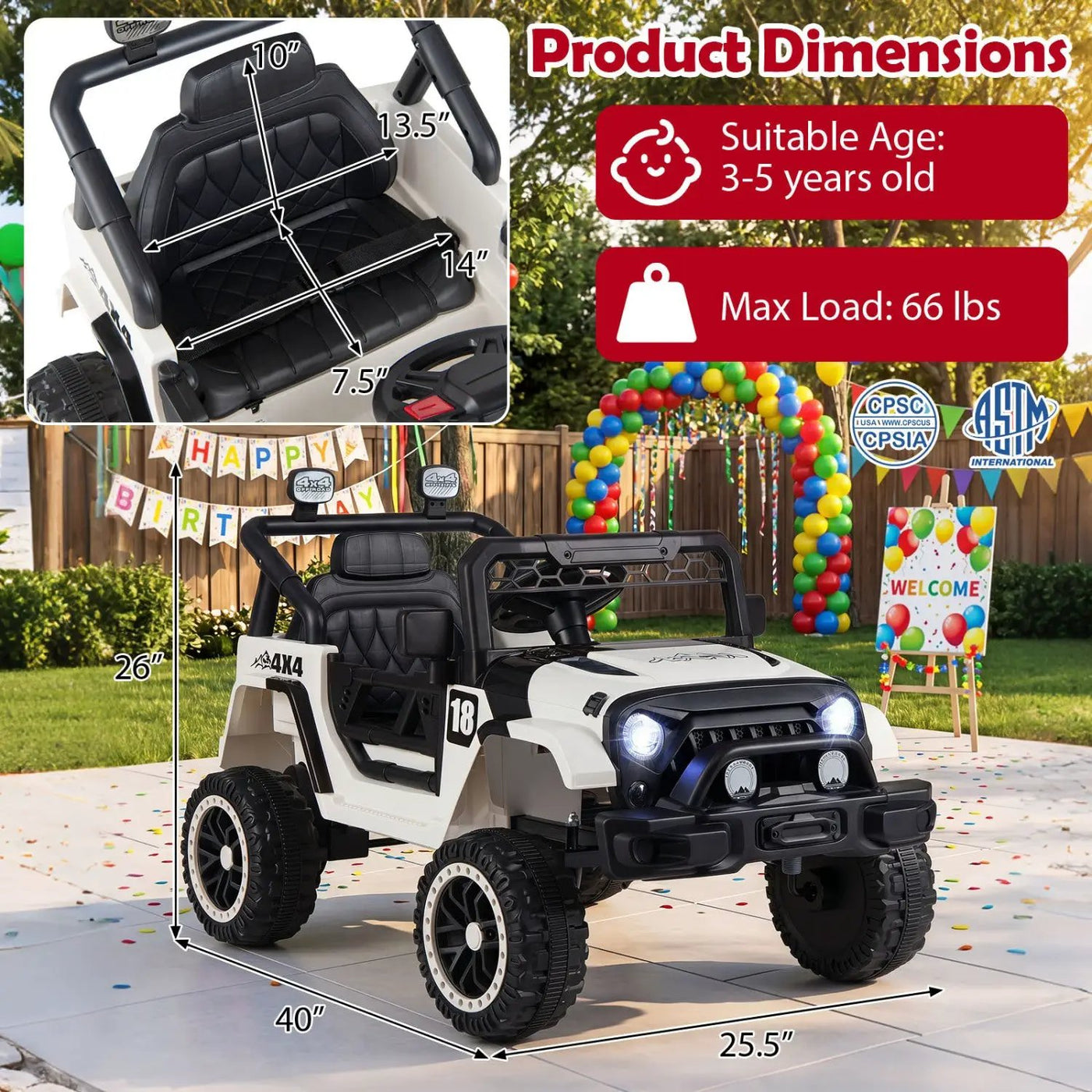 12V Kids Ride On Truck with Remote Control and 3 Speeds by DirectDeals