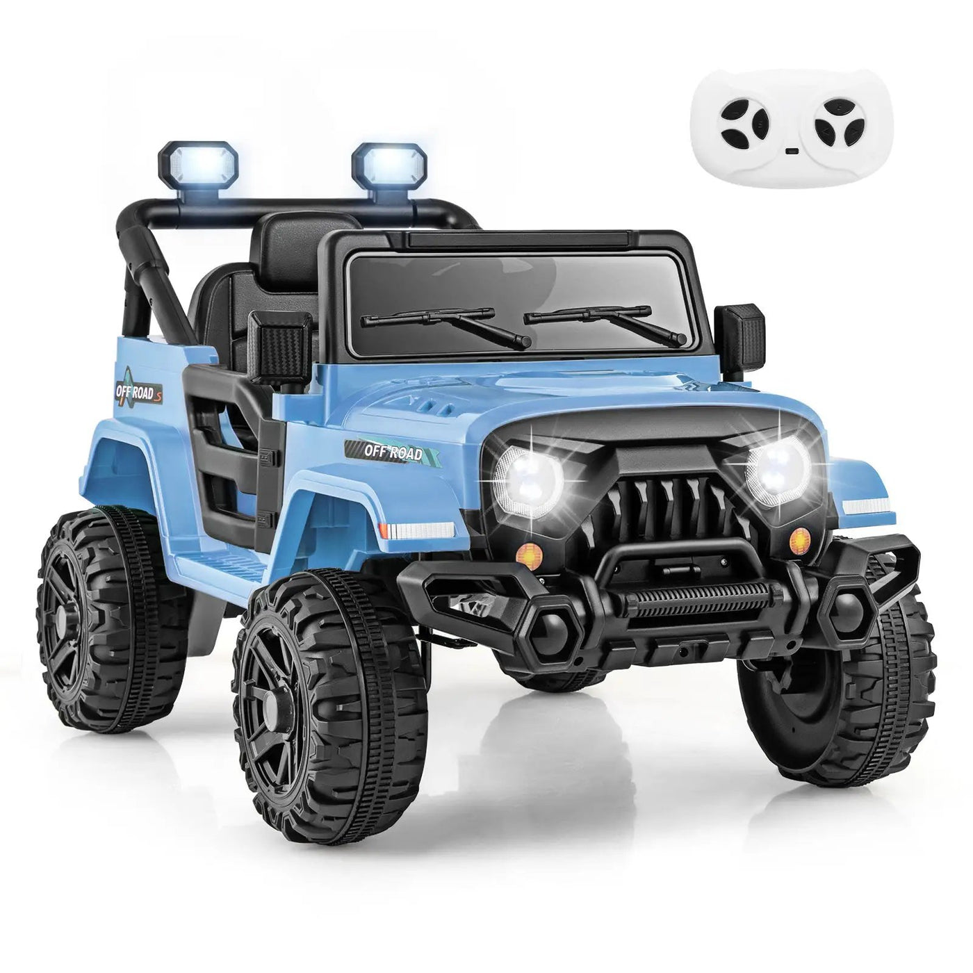 12V Kids Ride on Truck Car with Remote Control Threaded Wheels and 3 Speeds by DirectDeals