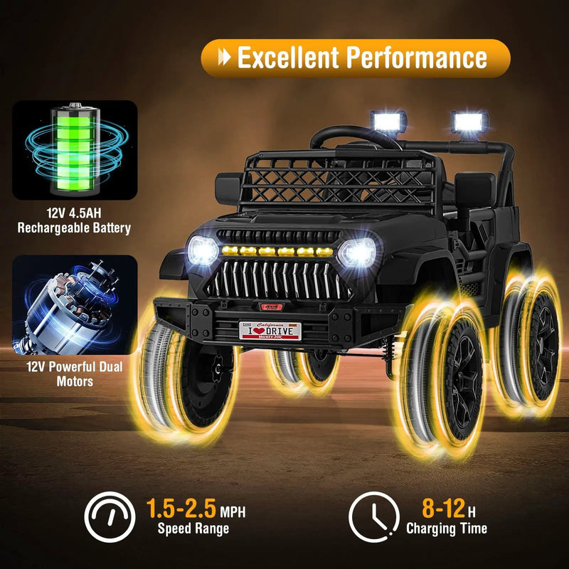 12V Kids Ride on Truck Car with Parental Remote and Music Player by DirectDeals