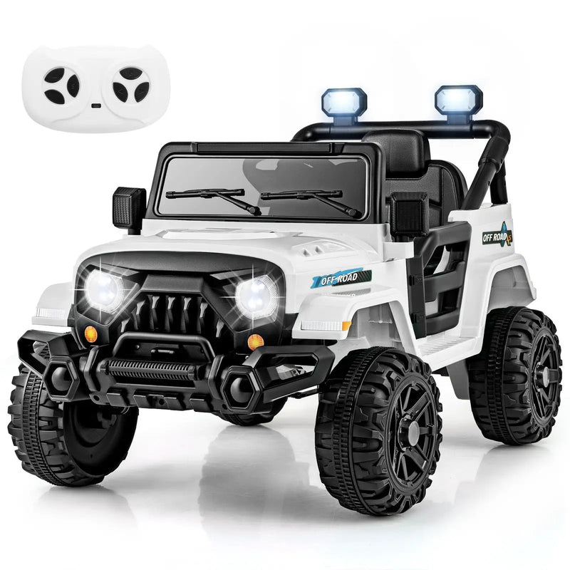 12V Kids Ride on Truck Car with Remote Control Threaded Wheels and 3 Speeds by DirectDeals
