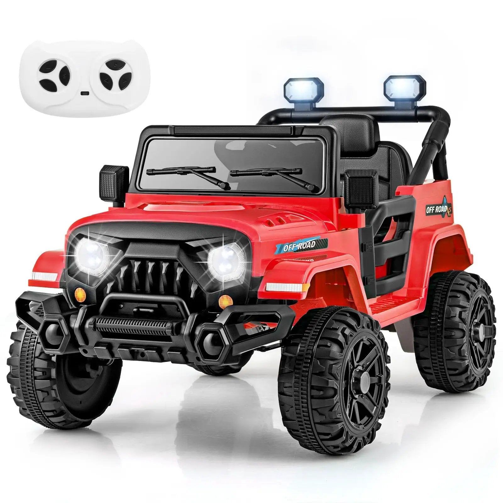 12V Kids Ride on Truck Car with Remote Control Threaded Wheels and 3 Speeds by DirectDeals