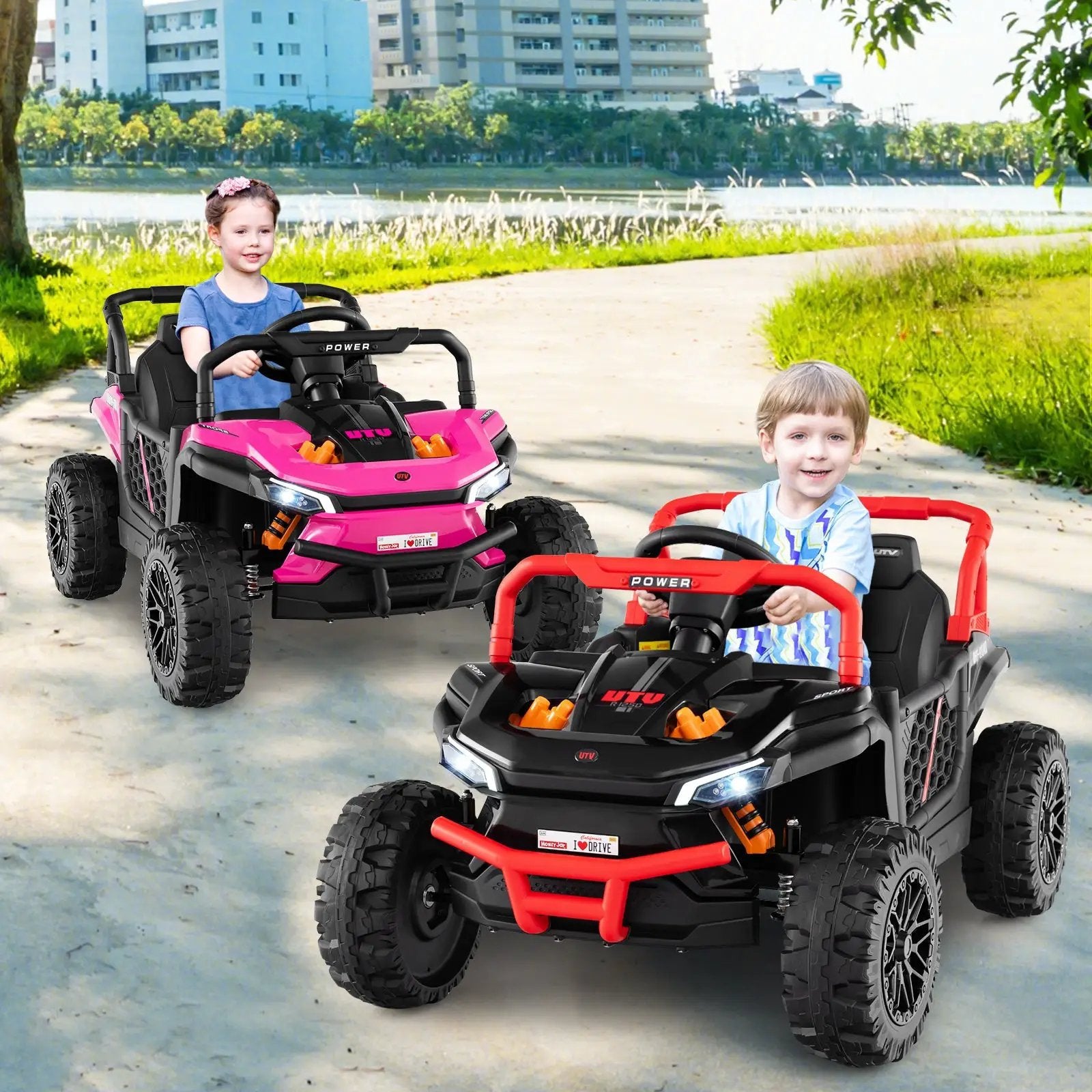 12V Kids Ride on Truck Off-Road UTV with Parental Remote and Lights by DirectDeals