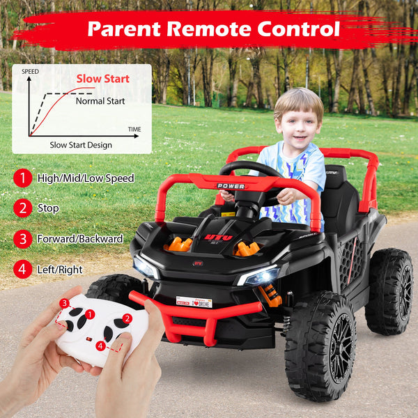 12V Kids Ride on Truck Off-Road UTV with Parental Remote and Lights, photo 2 of 10