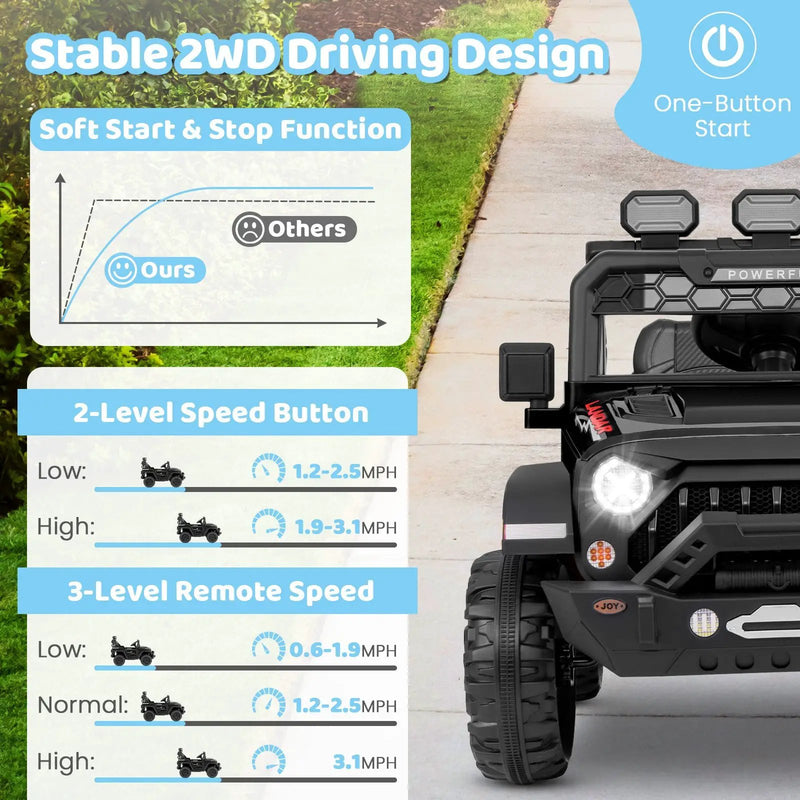 12V Electric Kids Ride on Truck with Remote Control and Music by DirectDeals