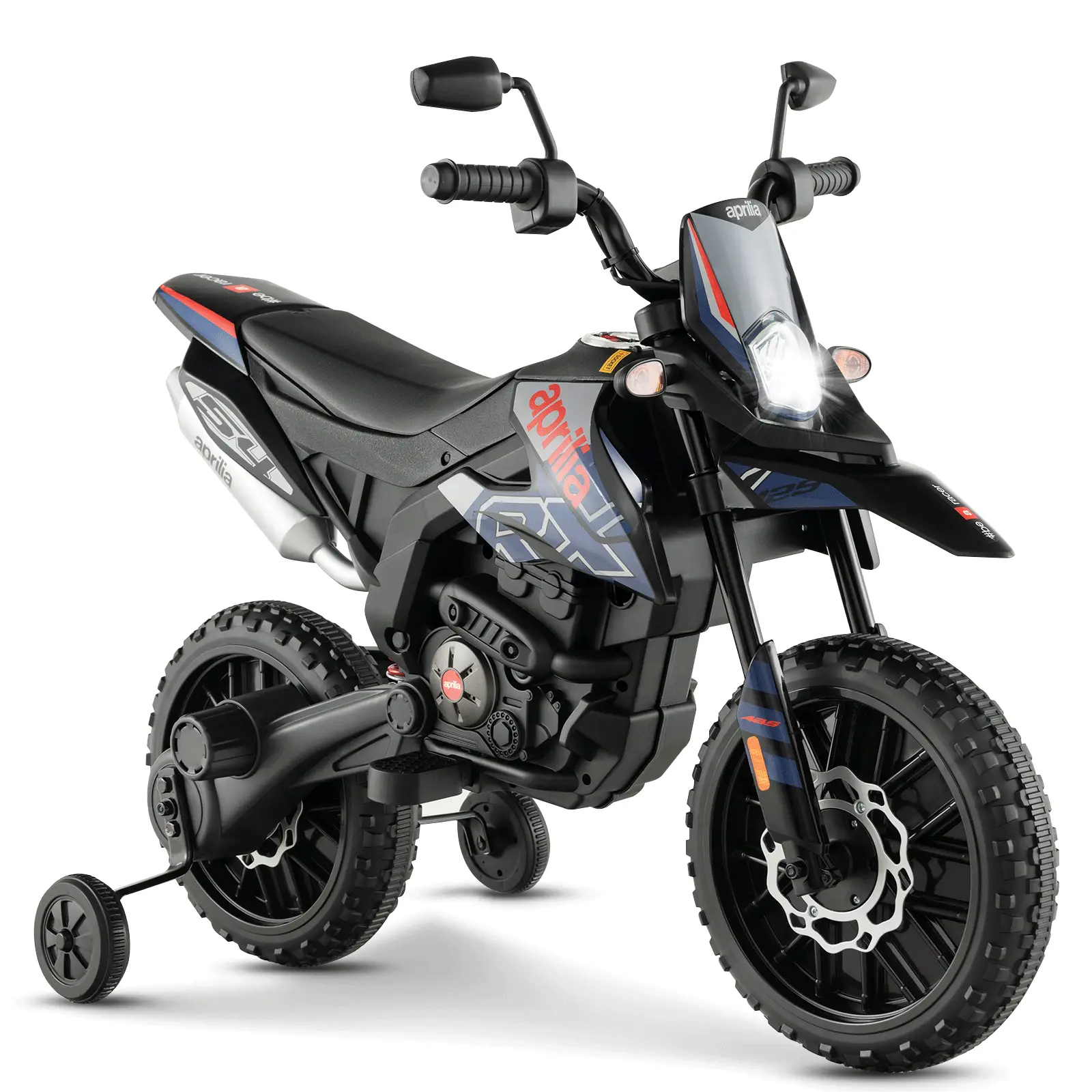 Aprilia Licensed Kids Ride On Motorcycle with 2 Training Wheels by DirectDeals