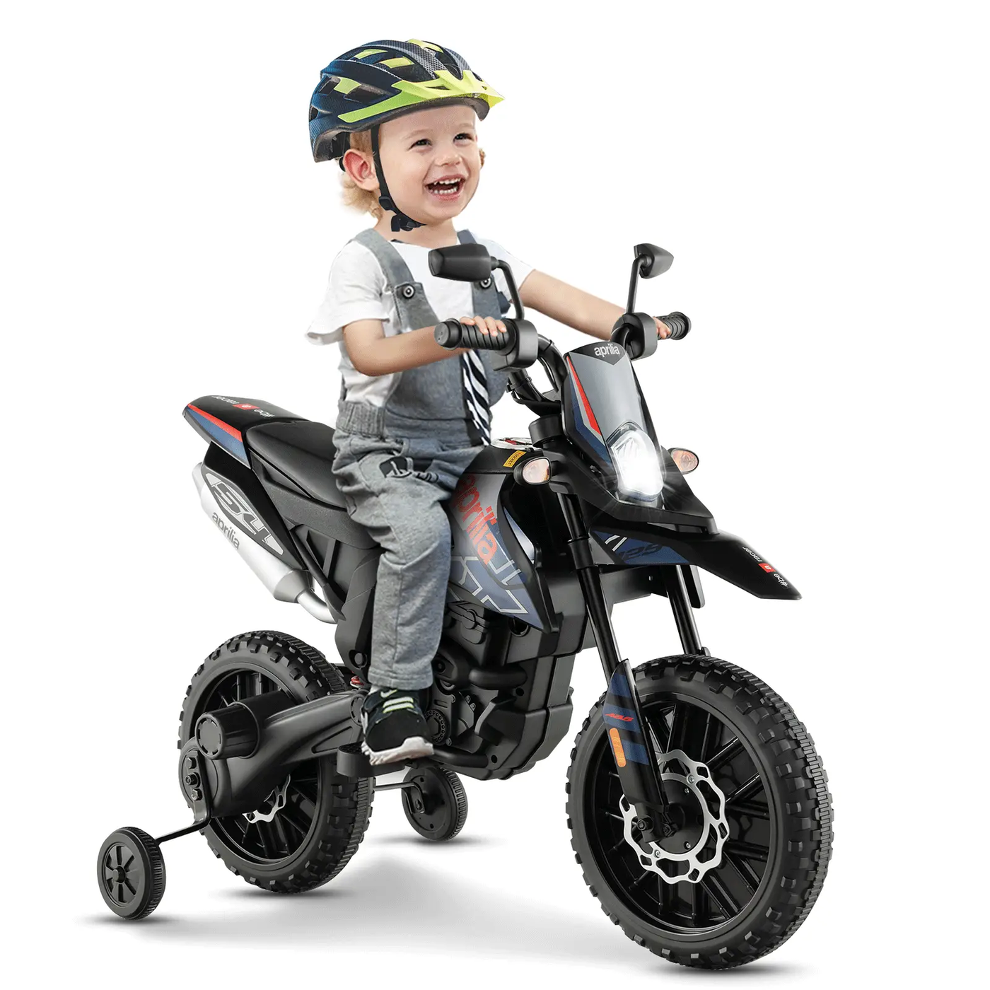 Aprilia Licensed Kids Ride On Motorcycle with 2 Training Wheels by DirectDeals