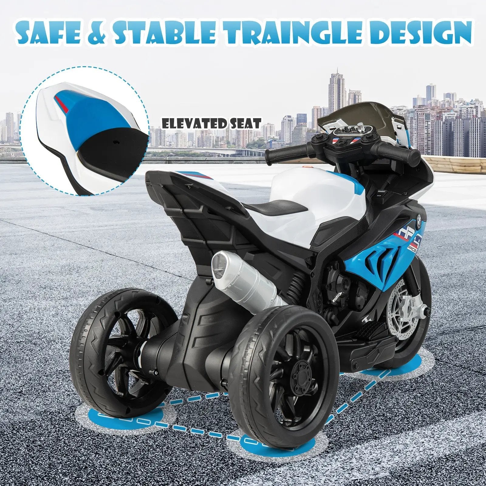 12V Licensed BMW Kids Motorcycle Ride-On Toy for 37-96 Months Old Kids by DirectDeals