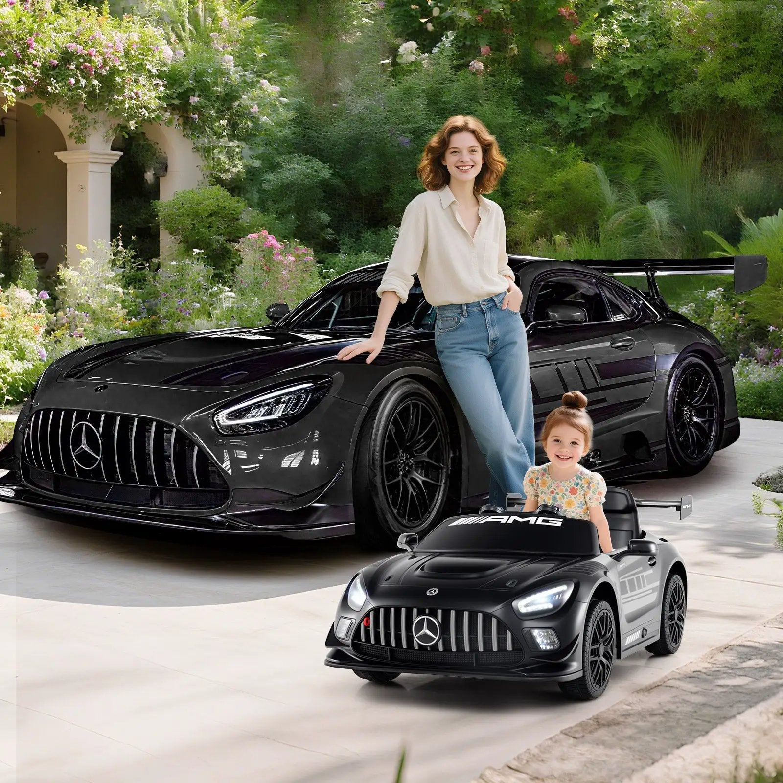 12V Kids Ride-On Car Mercedes-AMG GT3 Licensed with Adjustable Speed by DirectDeals