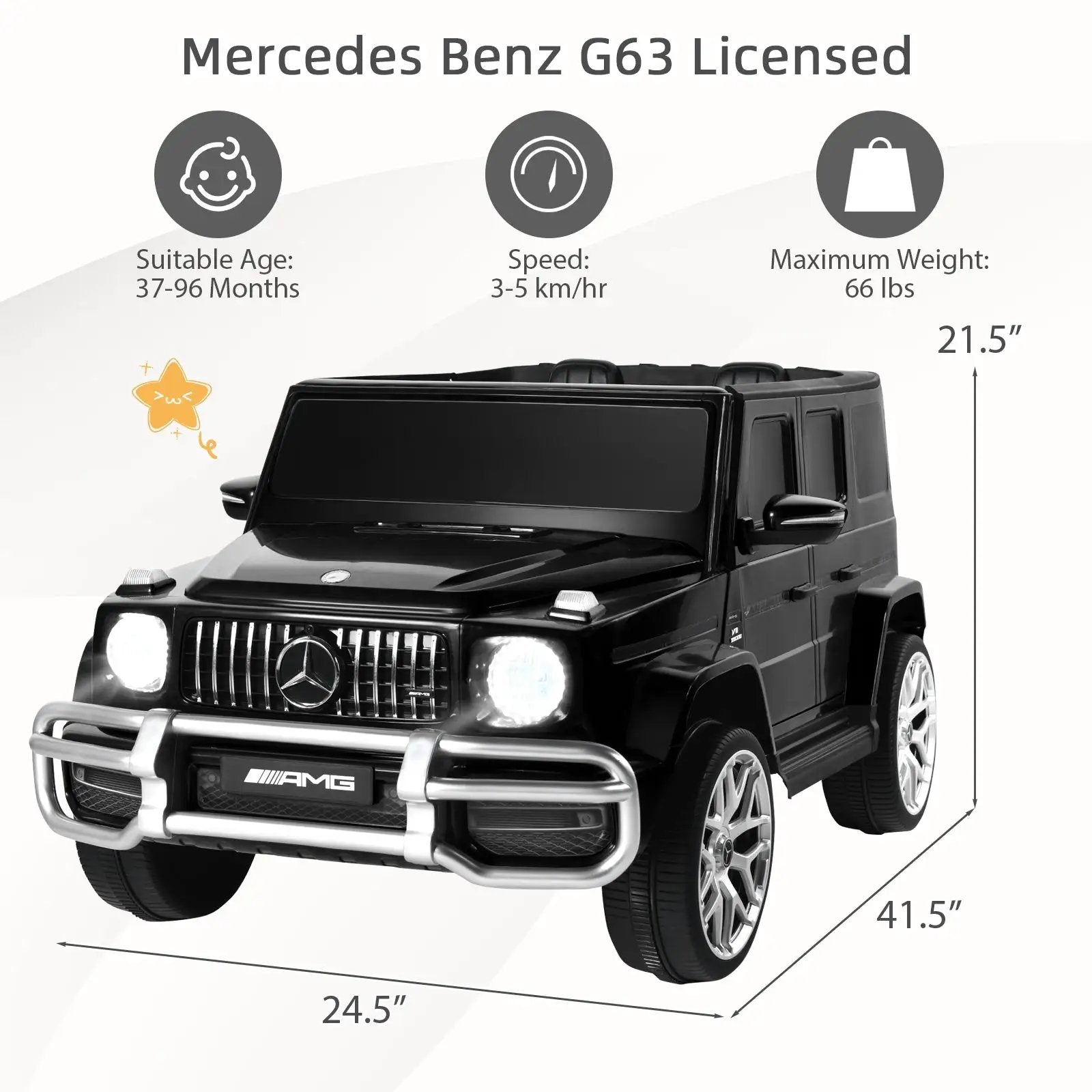 12V Mercedes-Benz G63 Licensed Kids Ride On Car with Remote Control by DirectDeals