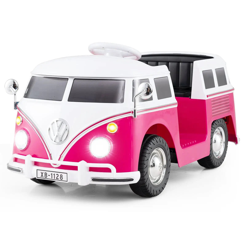 12V Ride On Car Licensed Volkswagen Ride-on Bus with Cup Holder and LED Headlights for 3+ Years Old by DirectDeals