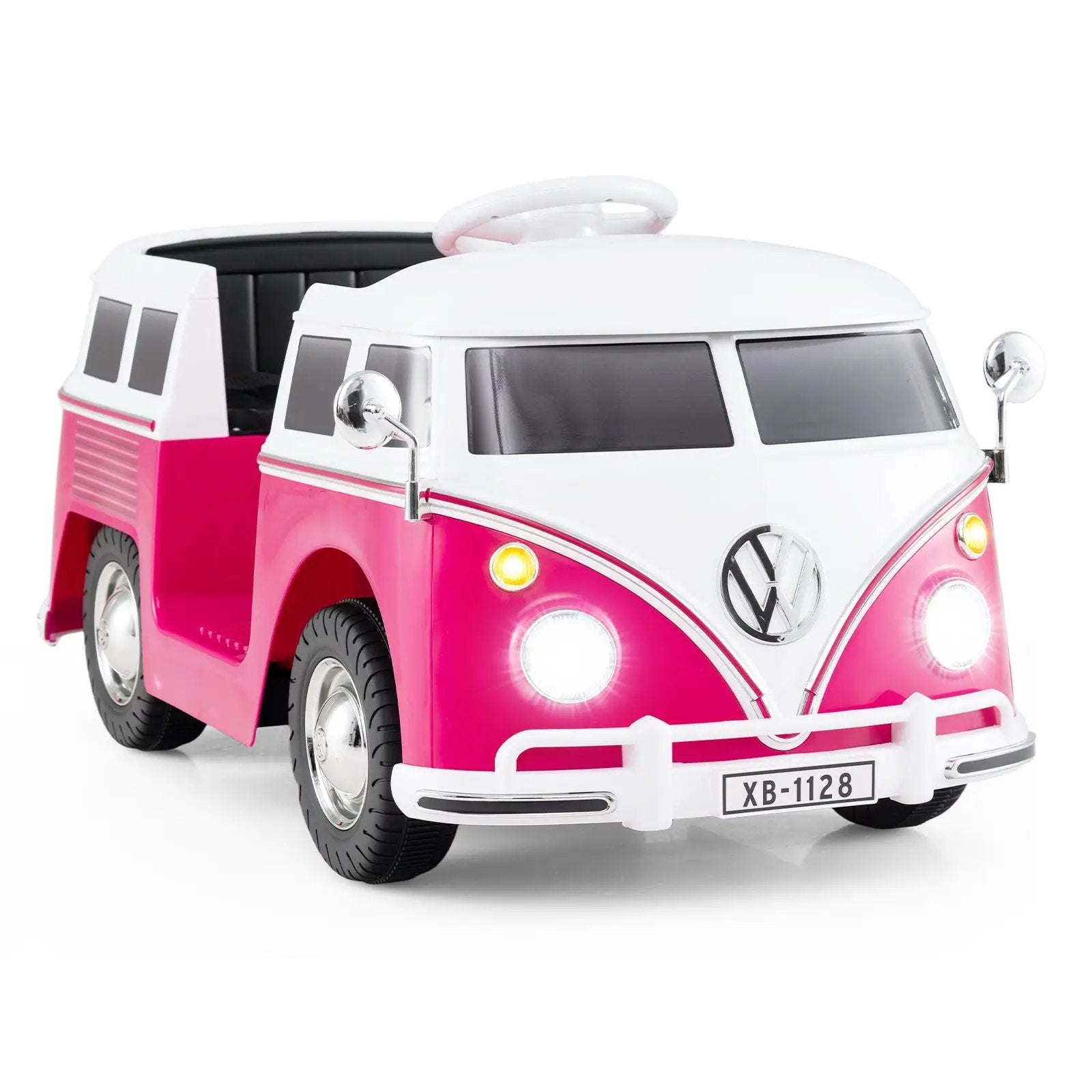 12V Ride On Car Licensed Volkswagen Ride-on Bus with Cup Holder and LED Headlights for 3+ Years Old by DirectDeals