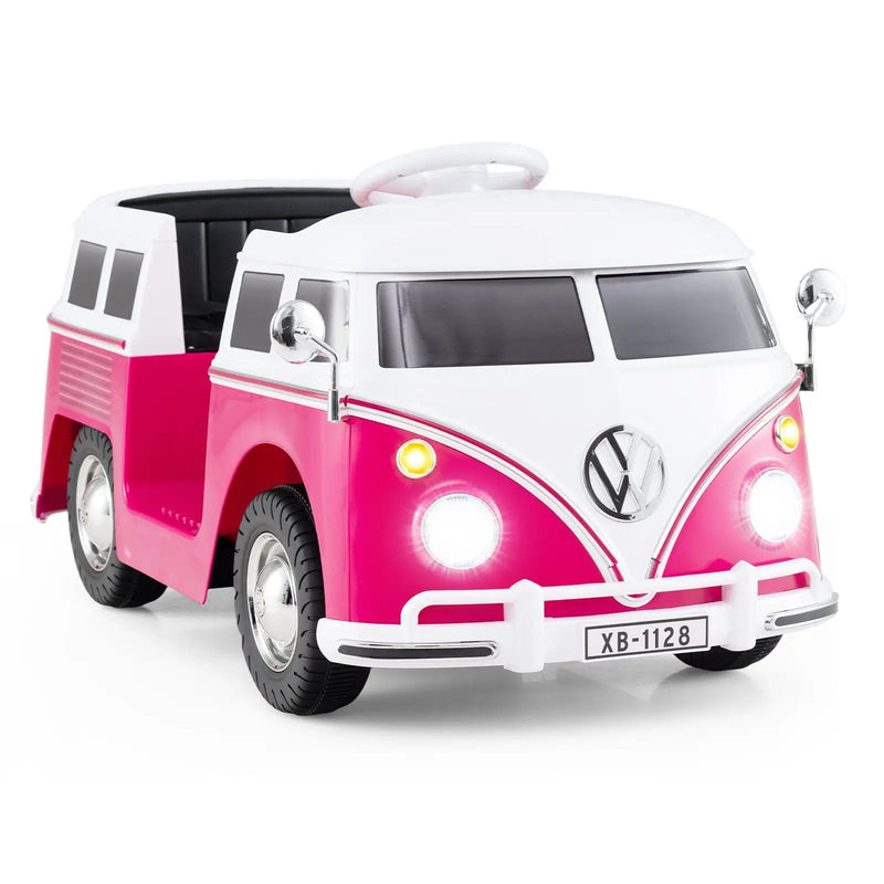 12V Ride On Car Licensed Volkswagen Ride-on Bus with Cup Holder and LED Headlights for 3+ Years Old by DirectDeals
