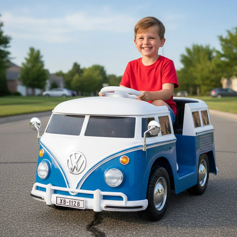12V Ride On Car Licensed Volkswagen Ride-on Bus with Cup Holder and LED Headlights for 3+ Years Old by DirectDeals