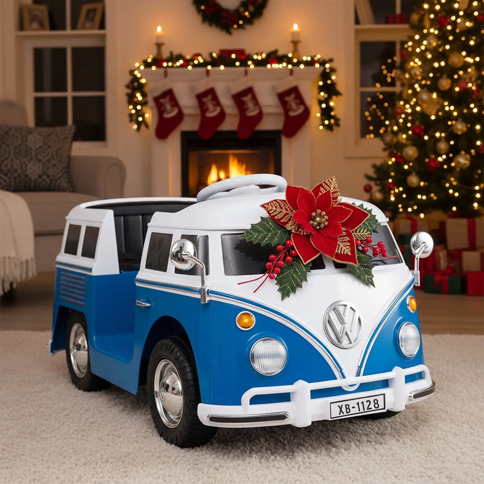 12V Ride On Car Licensed Volkswagen Ride-on Bus with Cup Holder and LED Headlights for 3+ Years Old by DirectDeals