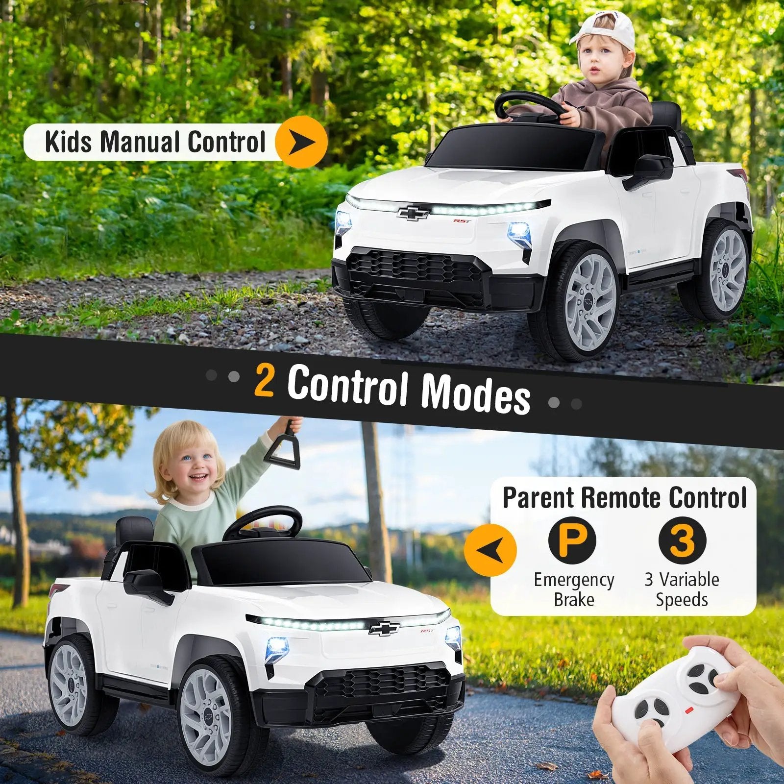 12V Ride on Car Truck Licensed Chevrolet with Remote Control Gift for 3+ by DirectDeals