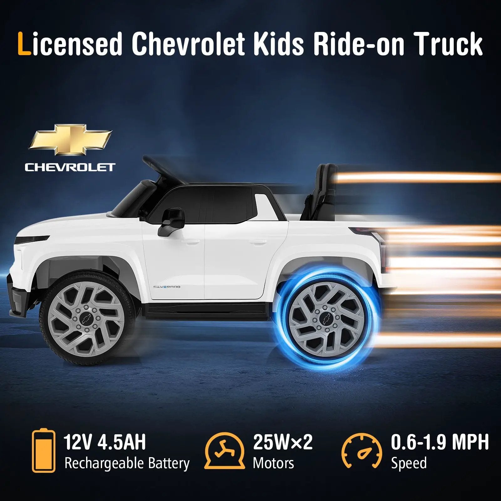 12V Ride on Car Truck Licensed Chevrolet with Remote Control Gift for 3+ by DirectDeals