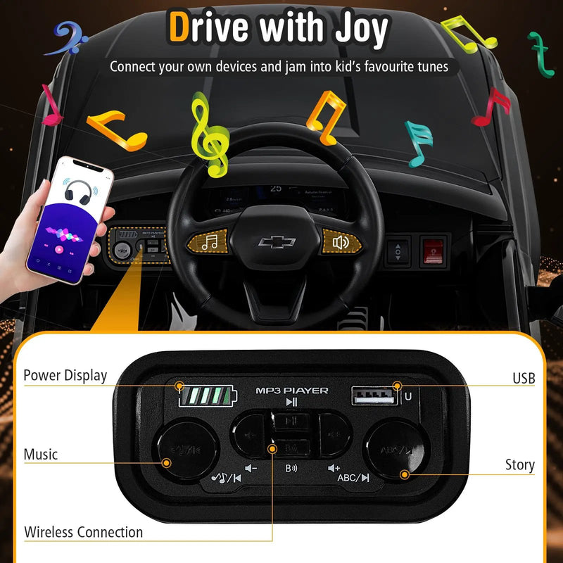 12V Ride on Car Truck Licensed Chevrolet with Remote Control Gift for 3+ by DirectDeals