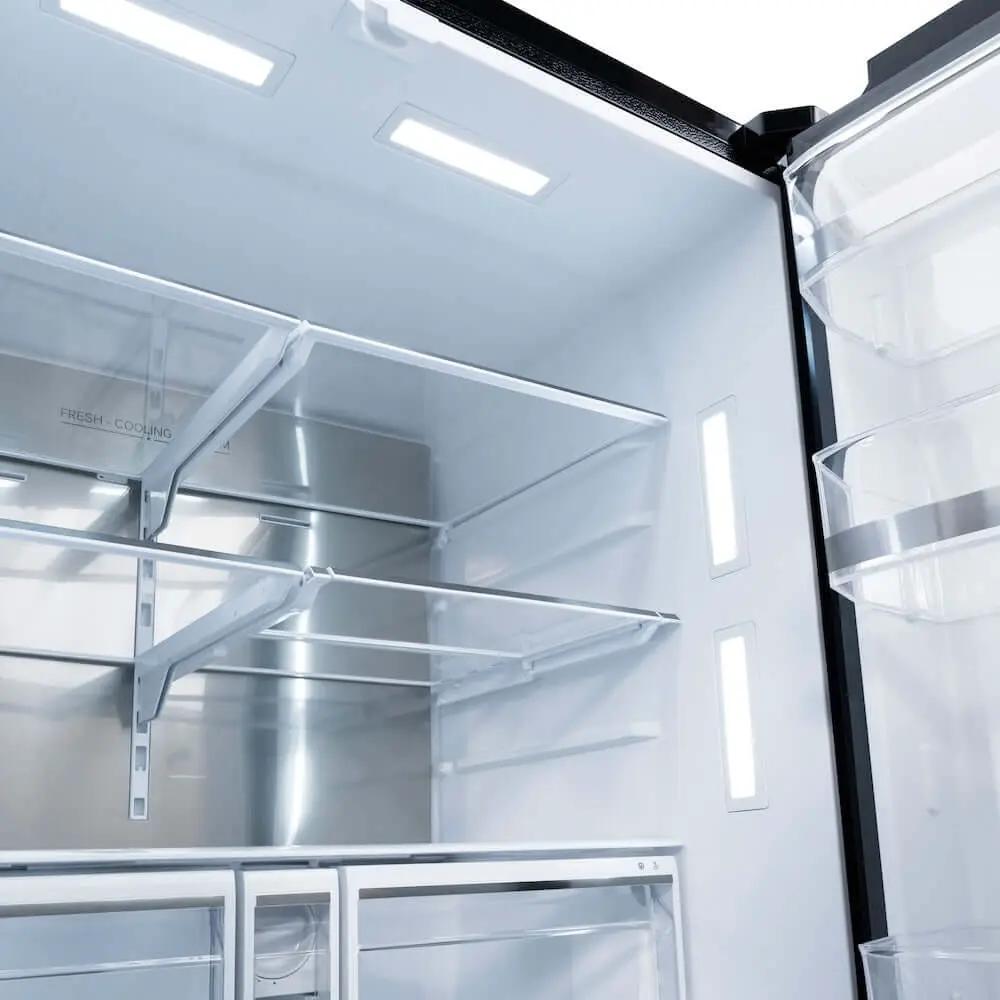 ZLINE 36" Refrigerator, Water, Ice Dispenser, Black Stainless, RSMZ-W36-BS-FCB by Farmhouse Kitchen and Bath