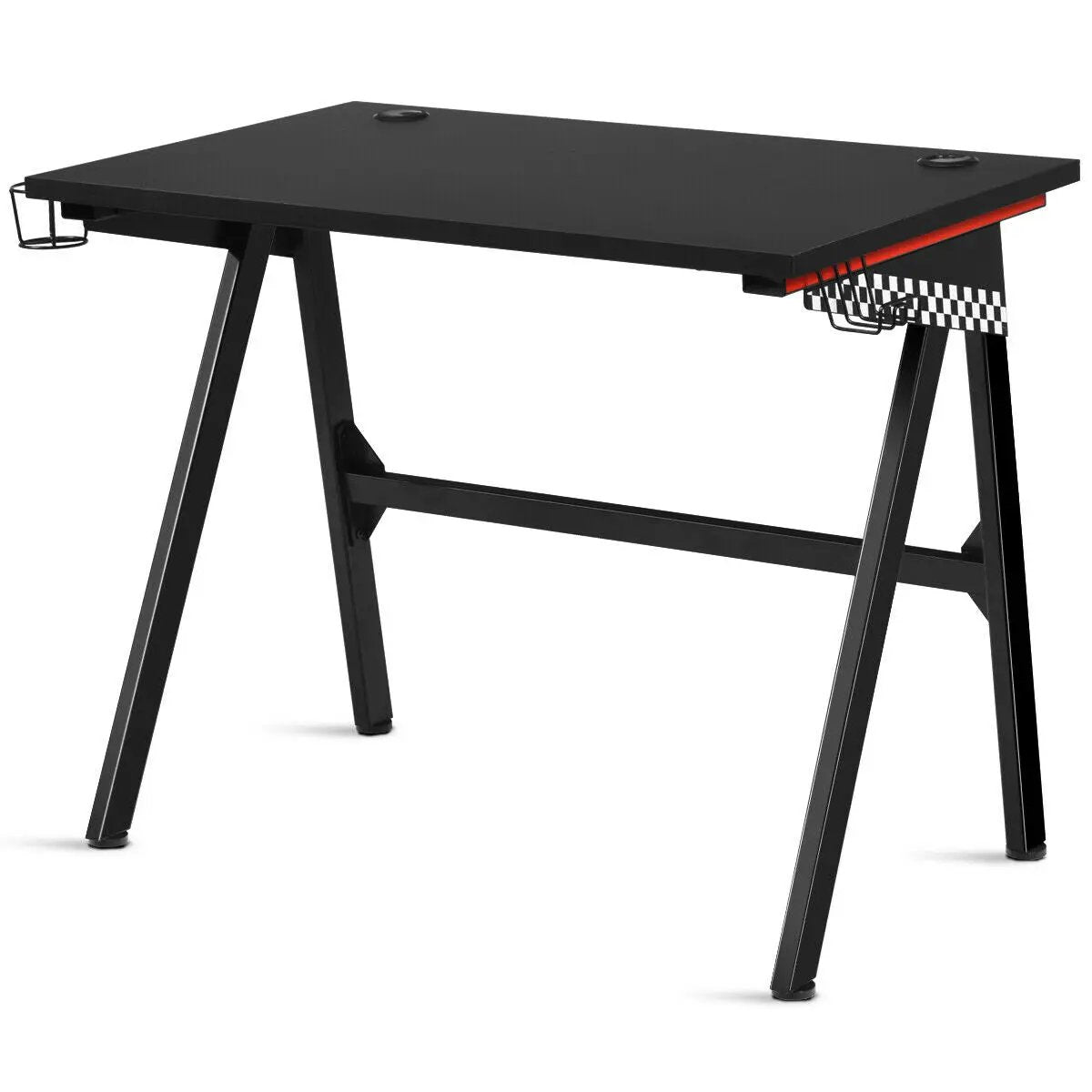 Ergonomic Computer Gaming Desk with Cup Holder and Headphone Hook by DirectDeals