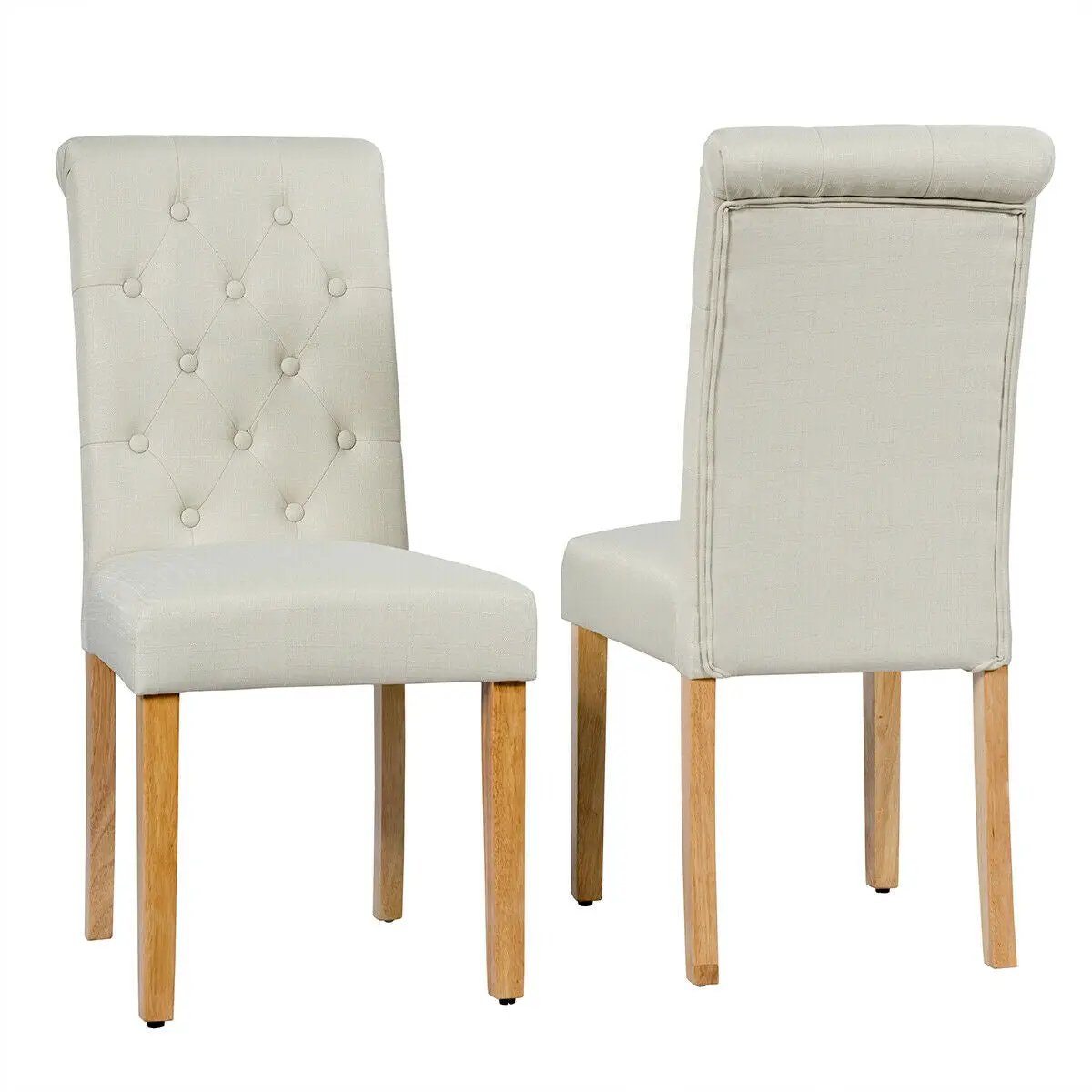 2 Pieces Tufted Dining Chair Set with Adjustable Anti-Slip Foot Pads by DirectDeals