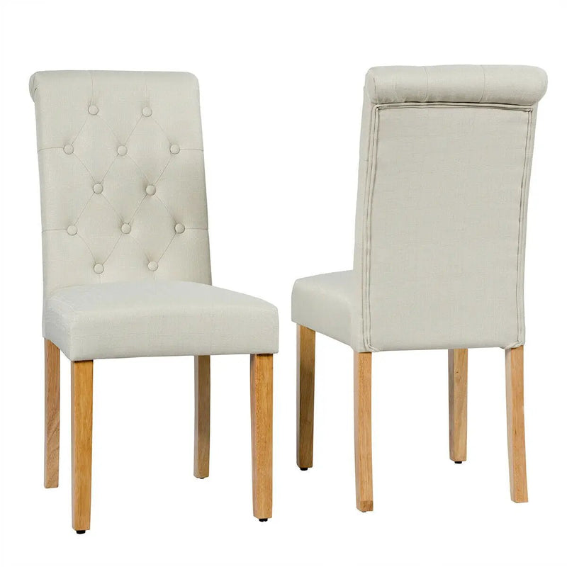 2 Pieces Tufted Dining Chair Set with Adjustable Anti-Slip Foot Pads by DirectDeals