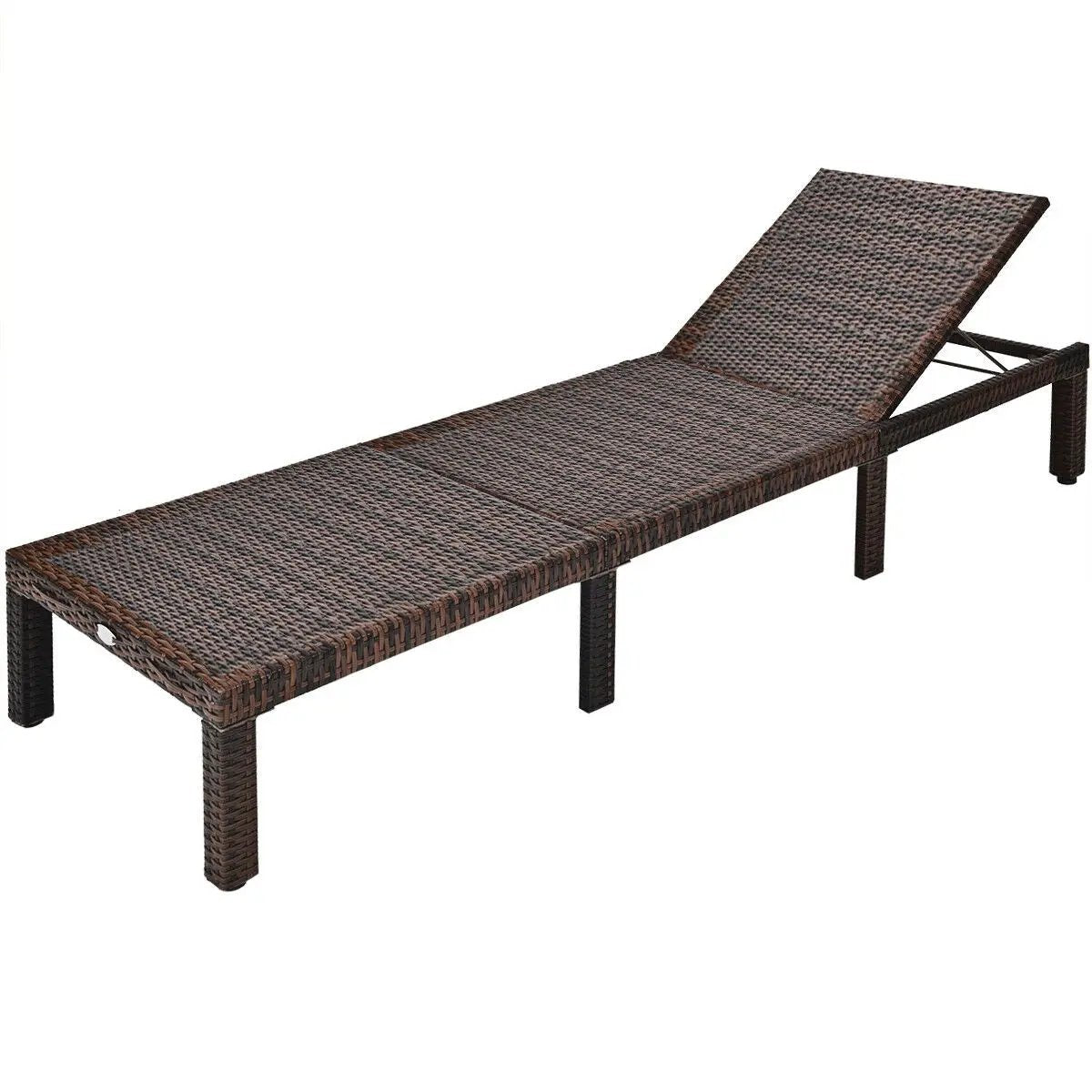 Outdoor Rattan Adjustable Cushioned Chaise by DirectDeals