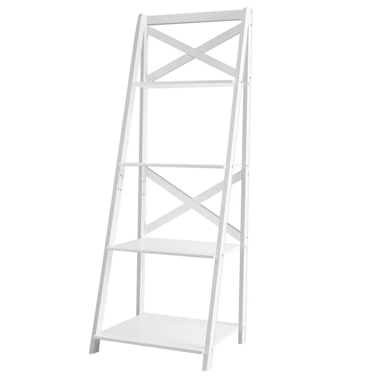 2 Pieces 4-Tier Wood Display Storage Bookshelf Set by DirectDeals
