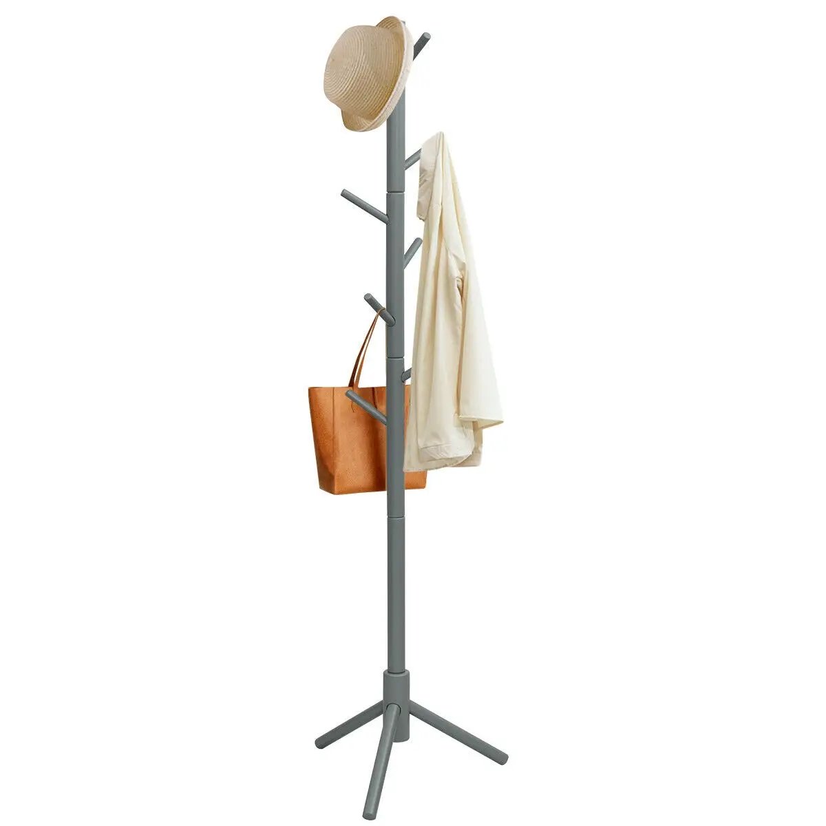 2 Heights Wooden Coat Rack with 8 Hooks by DirectDeals