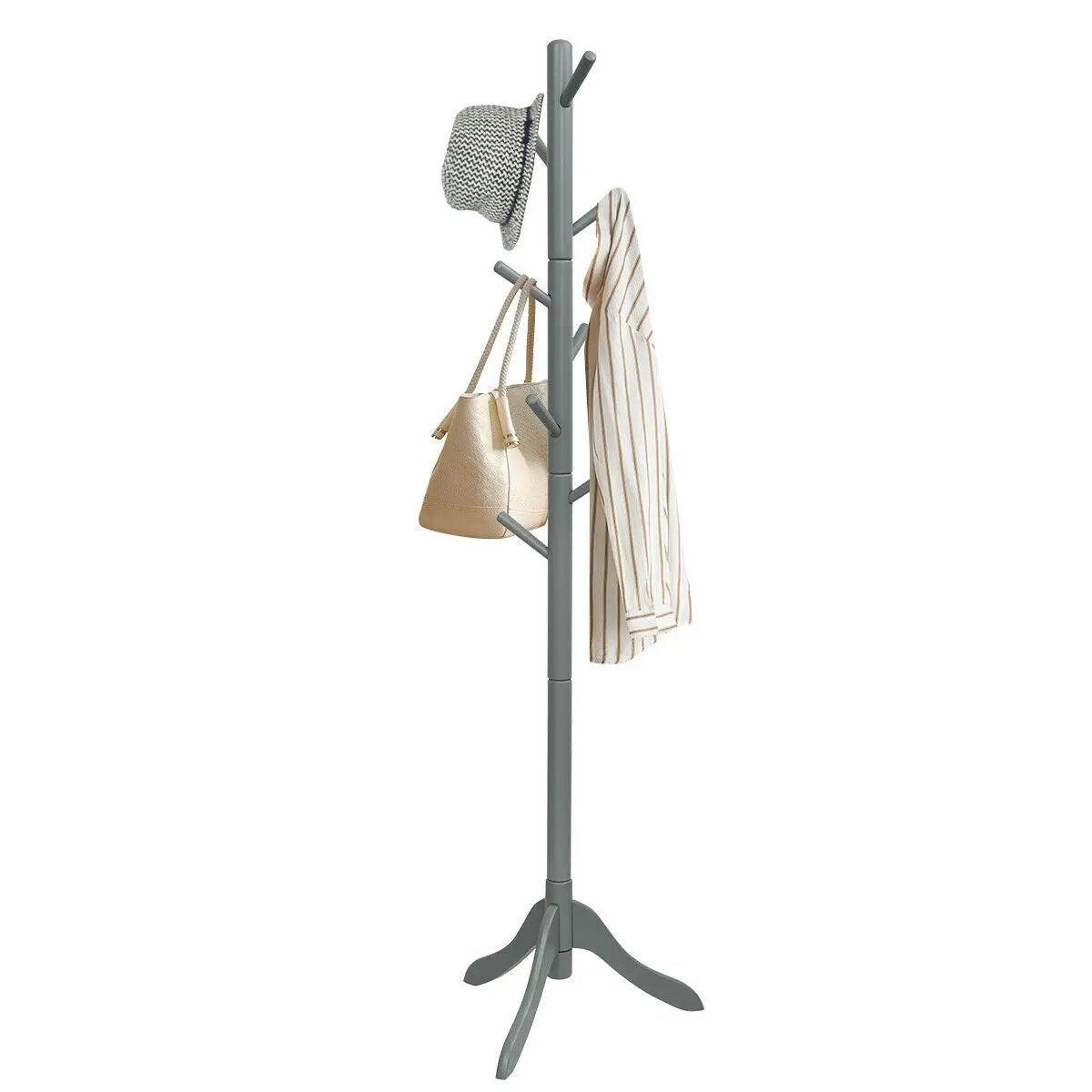 Adjustable Wooden Tree Coat Rack with 8 Hooks by DirectDeals
