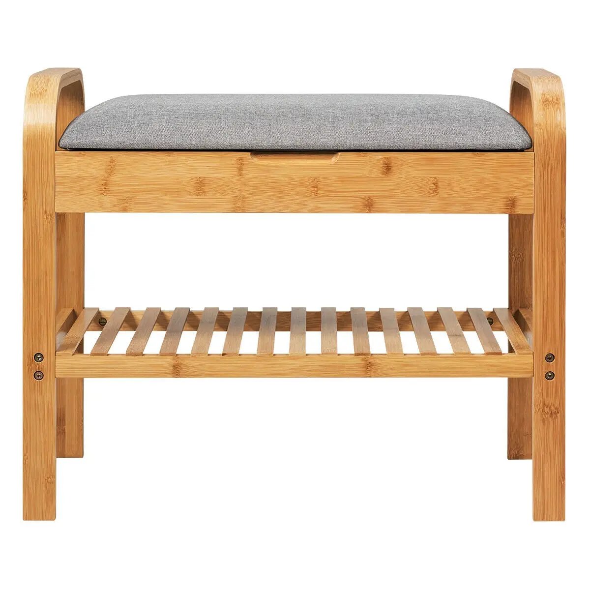 Shoe Rack Bench Bamboo with Storage Shelf-Natural by DirectDeals