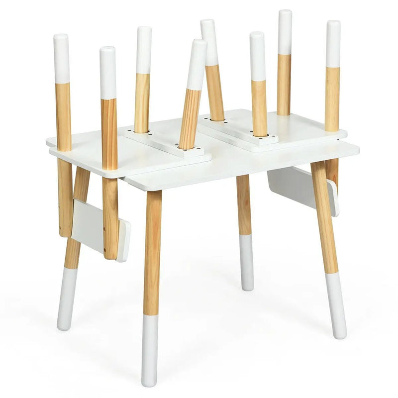 Kids Wooden Table and 2 Chairs Set-White by DirectDeals