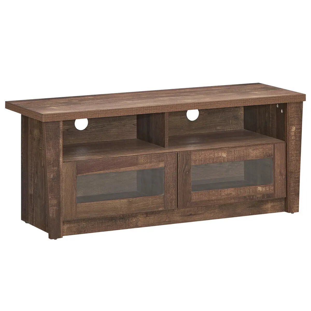 Wooden TV Stand with 2 Open Shelves and 2 Door Cabinets by DirectDeals