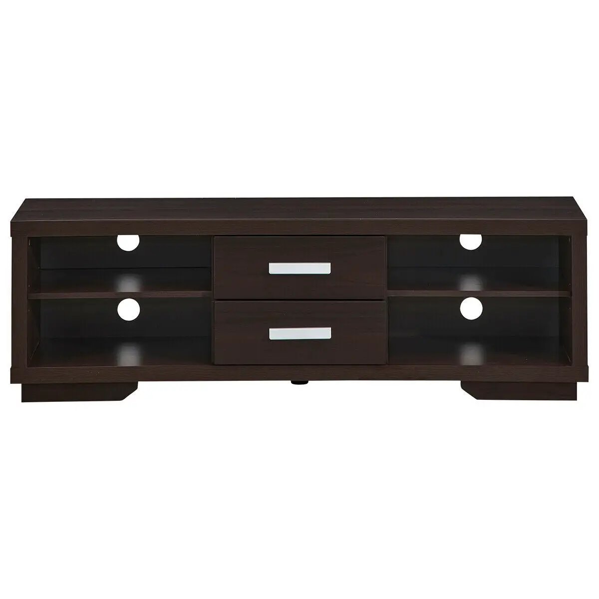 Modern TV Stand Entertainment Center with 2 Drawers and 4 Open Shelves by DirectDeals