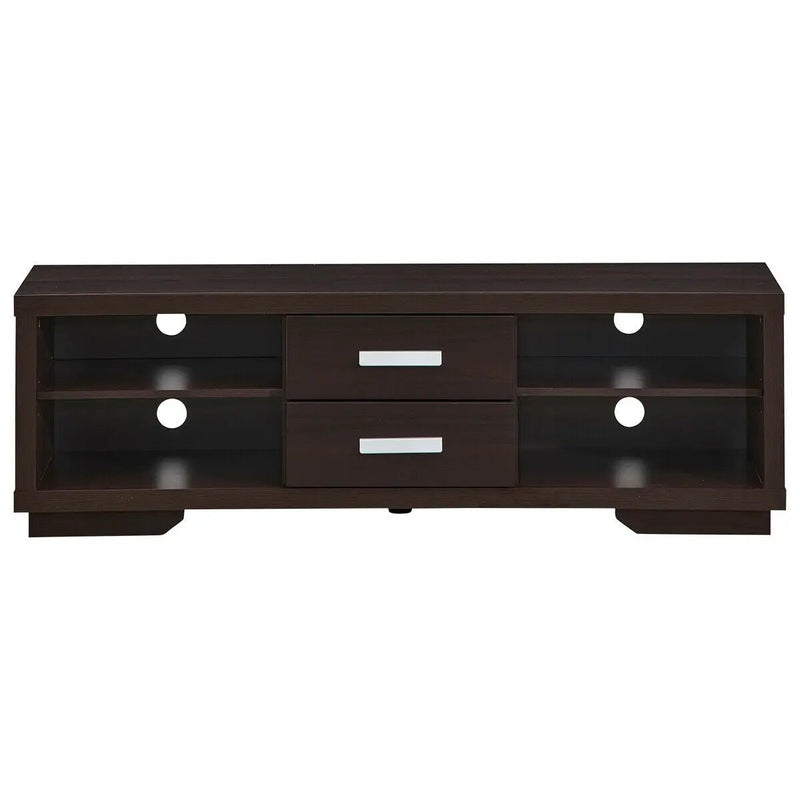 Modern TV Stand Entertainment Center with 2 Drawers and 4 Open Shelves by DirectDeals