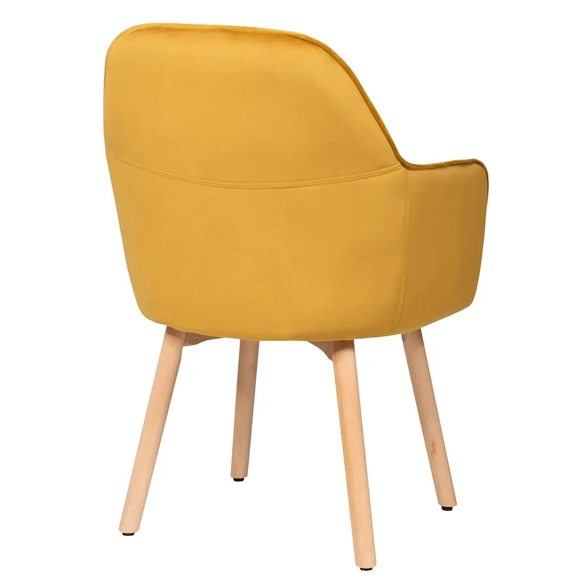 Set of 2 Mid-Back Accent Leisure Armchairs-Yellow by DirectDeals
