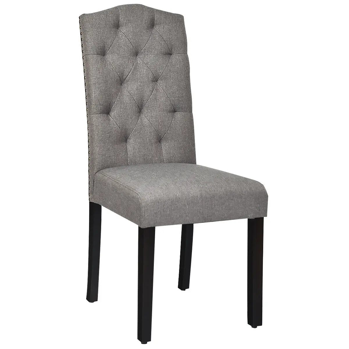 Set of 2 Tufted Upholstered Dining Chairs by DirectDeals