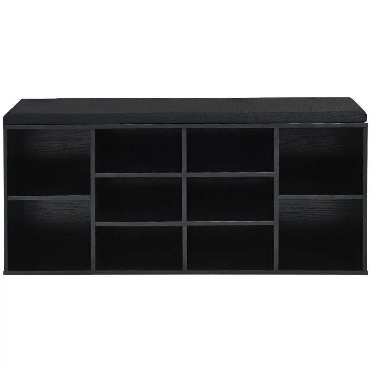 10-Cube Organizer Shoe Storage Bench with Cushion for Entryway by DirectDeals
