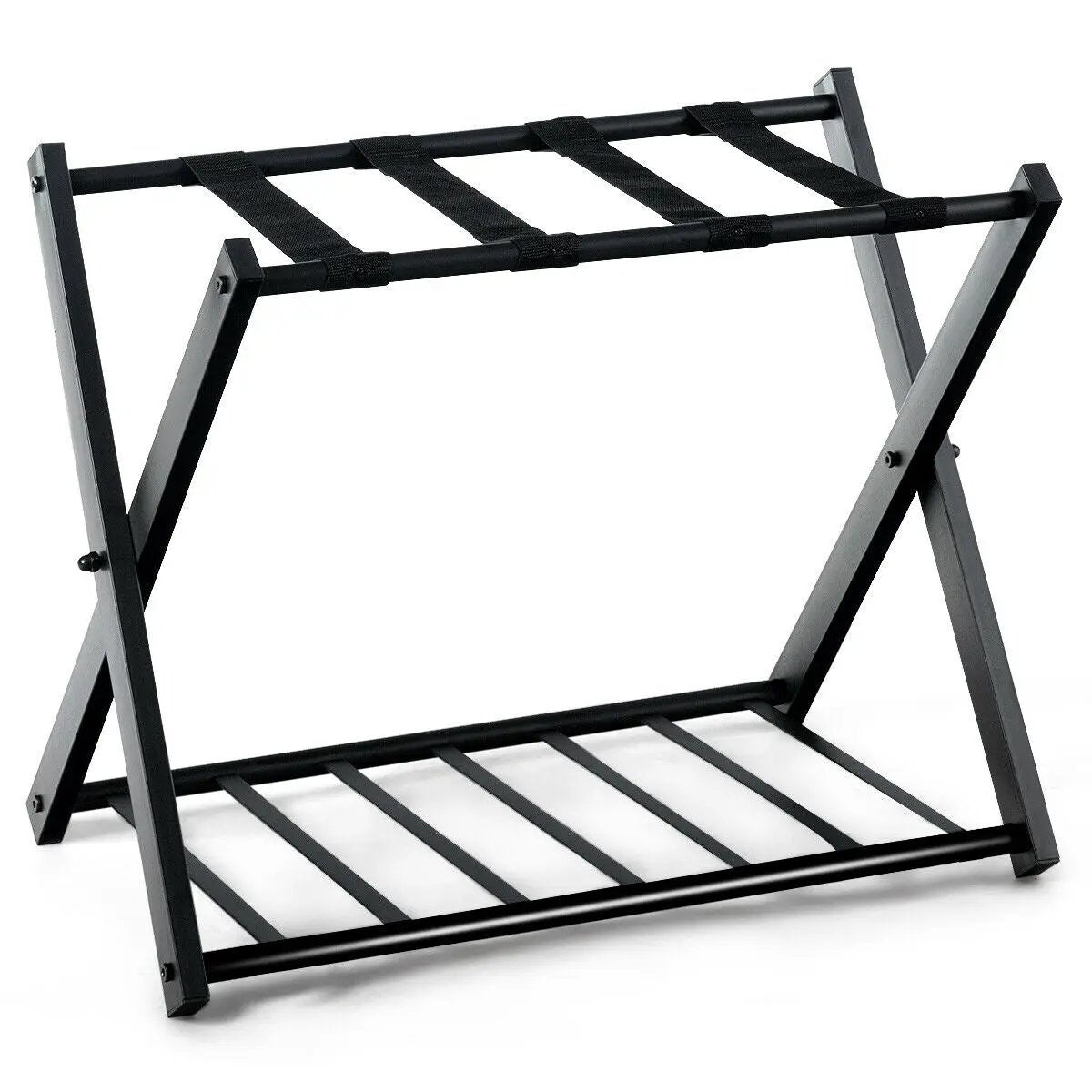Set of 2 Folding Metal Luggage Rack Suitcase by DirectDeals