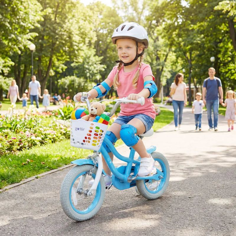Kids Bike 12 Inch with Training Wheels and Adjustable Seat by DirectDeals
