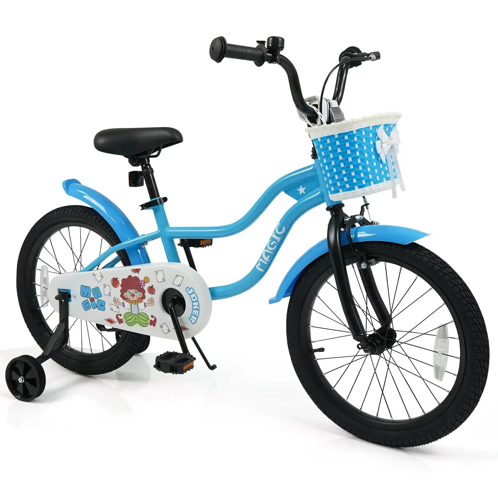 12/14/16 Inch Kids Bike with Training Wheels and Basket Navy Color by DirectDeals