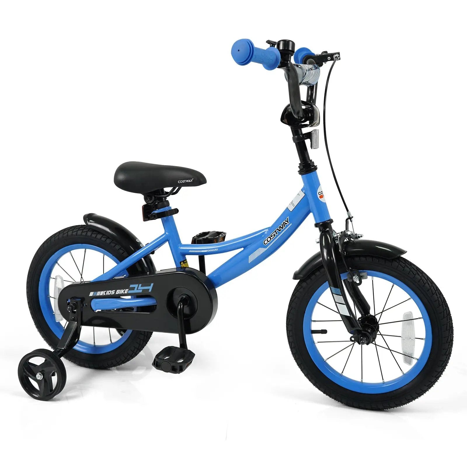 12/14/16/18 Inches Kids Bike with Removable Training Wheels and Adjustable Seatfor 3-8 Years Old Navy by DirectDeals