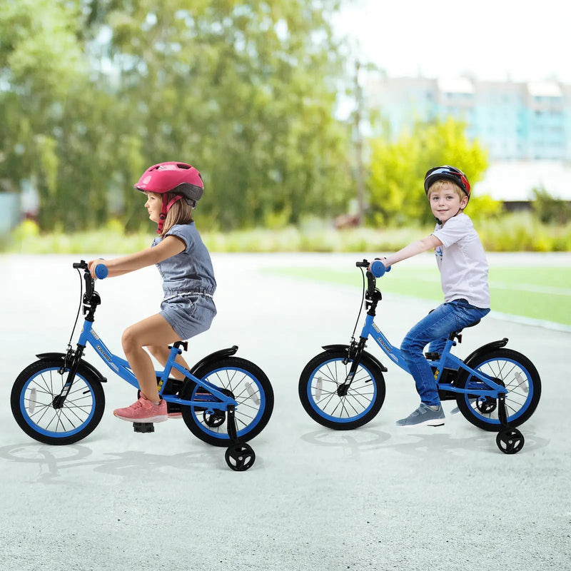 12/14/16/18 Inches Kids Bike with Removable Training Wheels and Adjustable Seatfor 3-8 Years Old Navy by DirectDeals