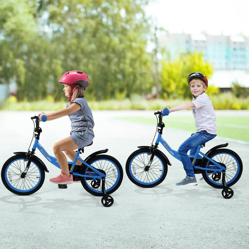 12/14/16/18 Inches Kids Bike with Removable Training Wheels and Adjustable Seatfor 3-8 Years Old Navy by DirectDeals