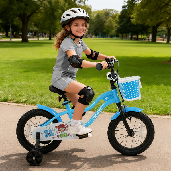 12/14/16 Inch Kids Bike with Training Wheels and Basket Navy Color, photo 2 of 32