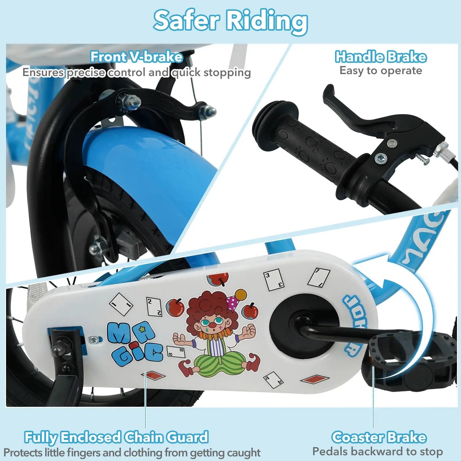 12/14/16 Inch Kids Bike with Training Wheels and Basket Navy Color by DirectDeals
