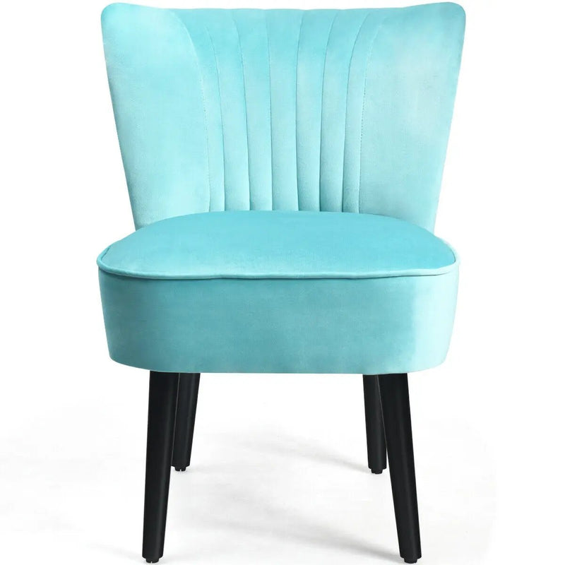 Set of 2 Upholstered Modern Leisure Club Chairs with Solid Wood Legs by DirectDeals