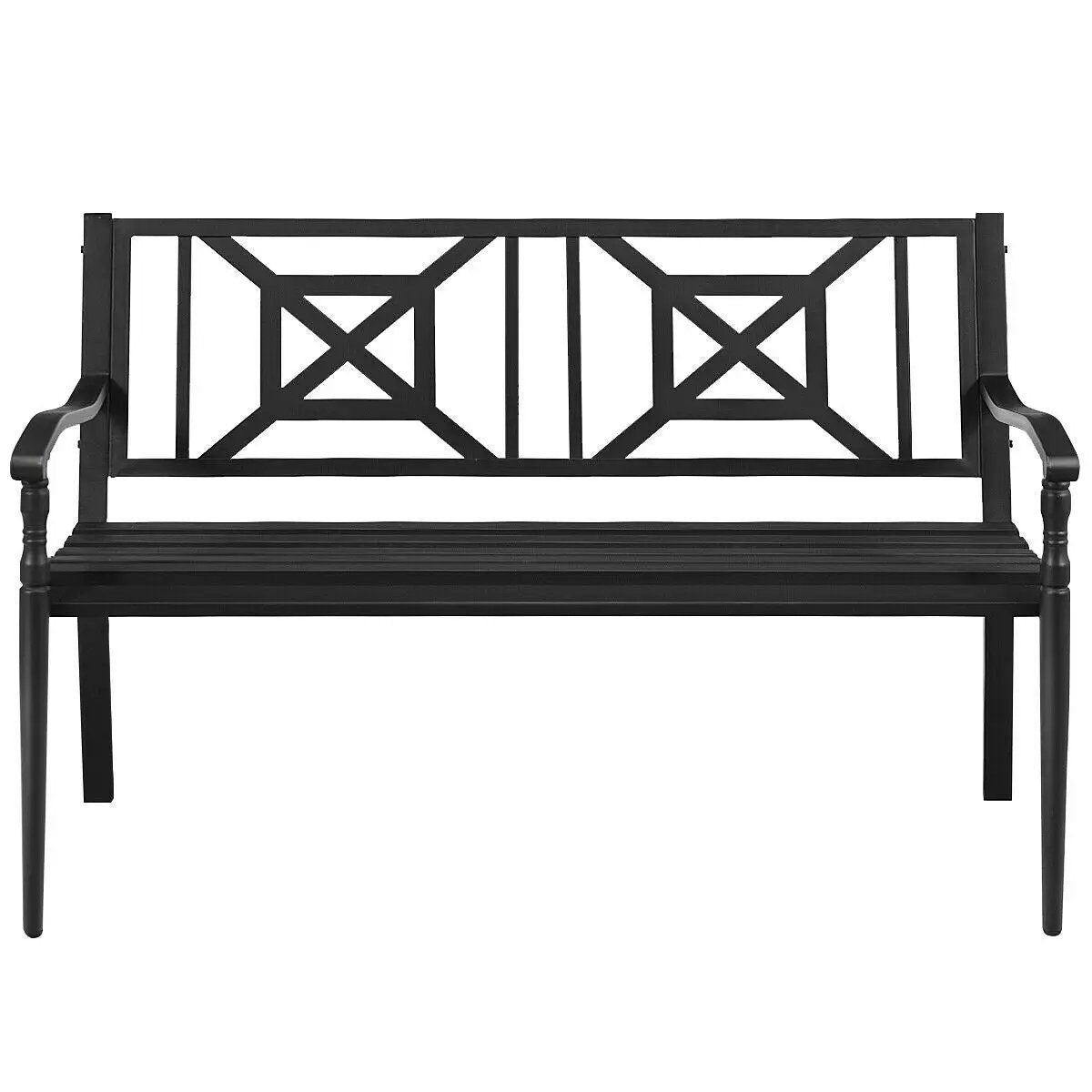 Patio Garden Bench with Powder Coated Steel Frame by DirectDeals
